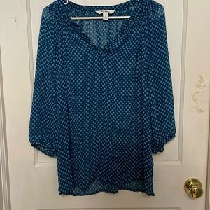 Old Navy Blue Design See Through Top